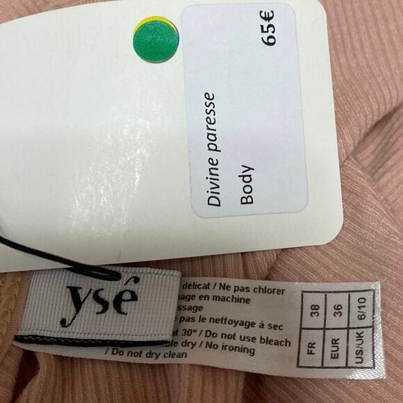 NEW YSE Pink Rib Knit Sleeveless Henley Button Cami Camisole Bodysuit Tank Top 6 - Picture 4 of 5